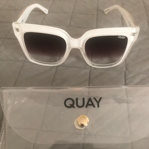 Quay Australia white sunglasses. Icy style.
